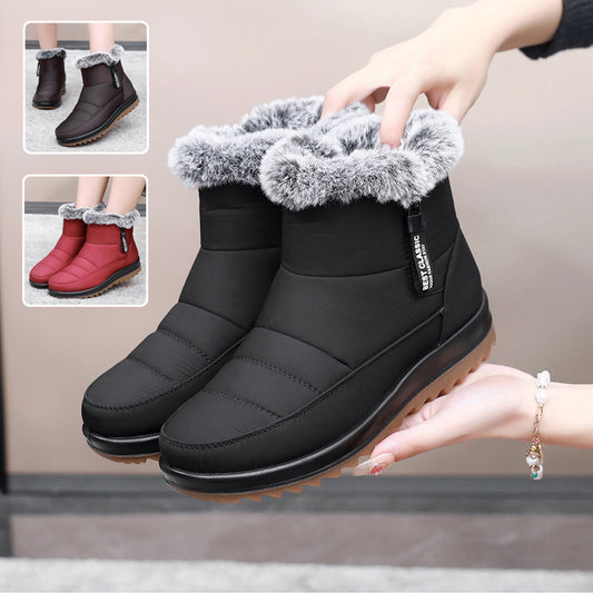 Bottes d'hiver courtes pour femmes chaudes avec doublure polaire.