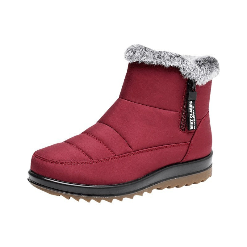 Bottes d'hiver courtes pour femmes chaudes avec doublure polaire.