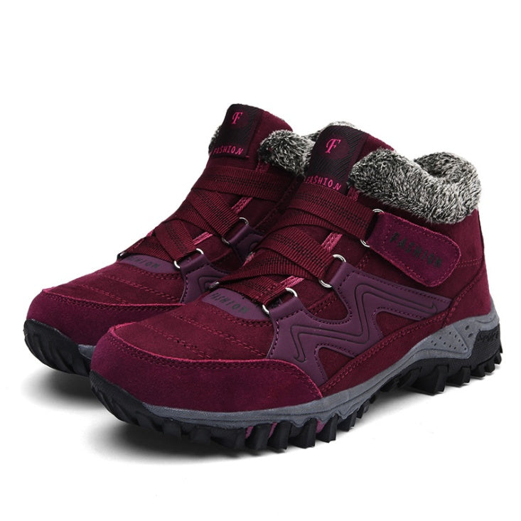 Chaussures chaudes en coton pour femmes en velours, plein air Snow Plus