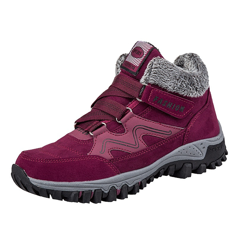 Chaussures chaudes en coton pour femmes en velours, plein air Snow Plus