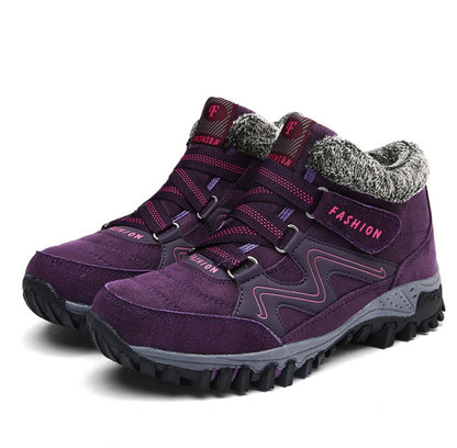 Chaussures chaudes en coton pour femmes en velours, plein air Snow Plus