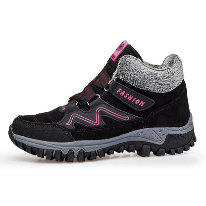 Chaussures chaudes en coton pour femmes en velours, plein air Snow Plus