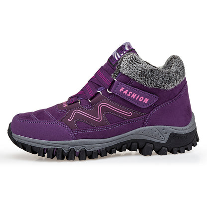 Chaussures chaudes en coton pour femmes en velours, plein air Snow Plus