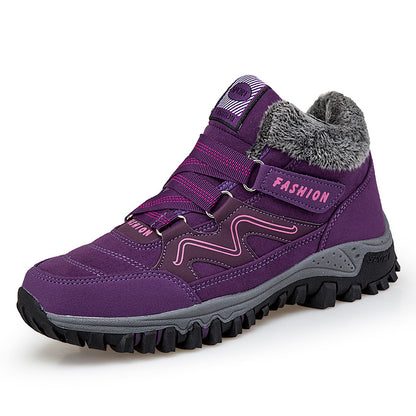 Chaussures chaudes en coton pour femmes en velours, plein air Snow Plus