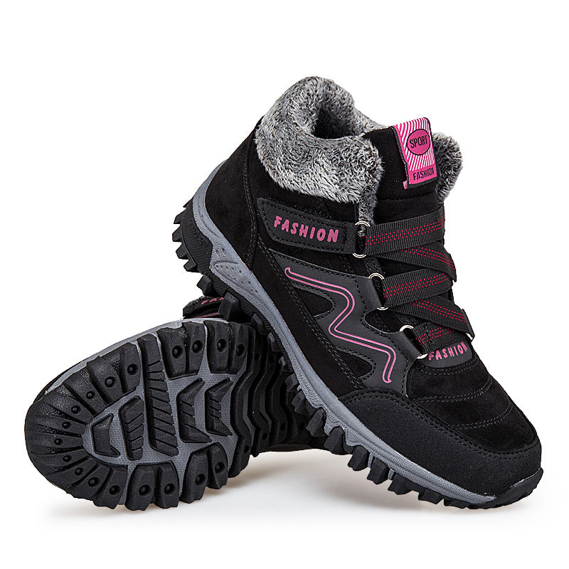 Chaussures chaudes en coton pour femmes en velours, plein air Snow Plus