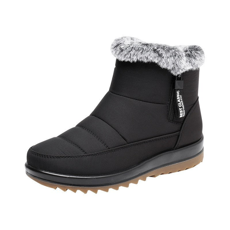 Bottes d'hiver courtes pour femmes chaudes avec doublure polaire.