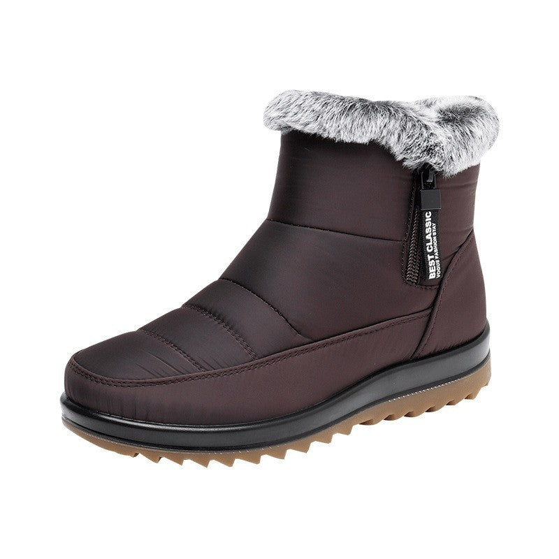 Bottes d'hiver courtes pour femmes chaudes avec doublure polaire.